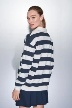 Sudadera felpa 100% algodón estampado rayas