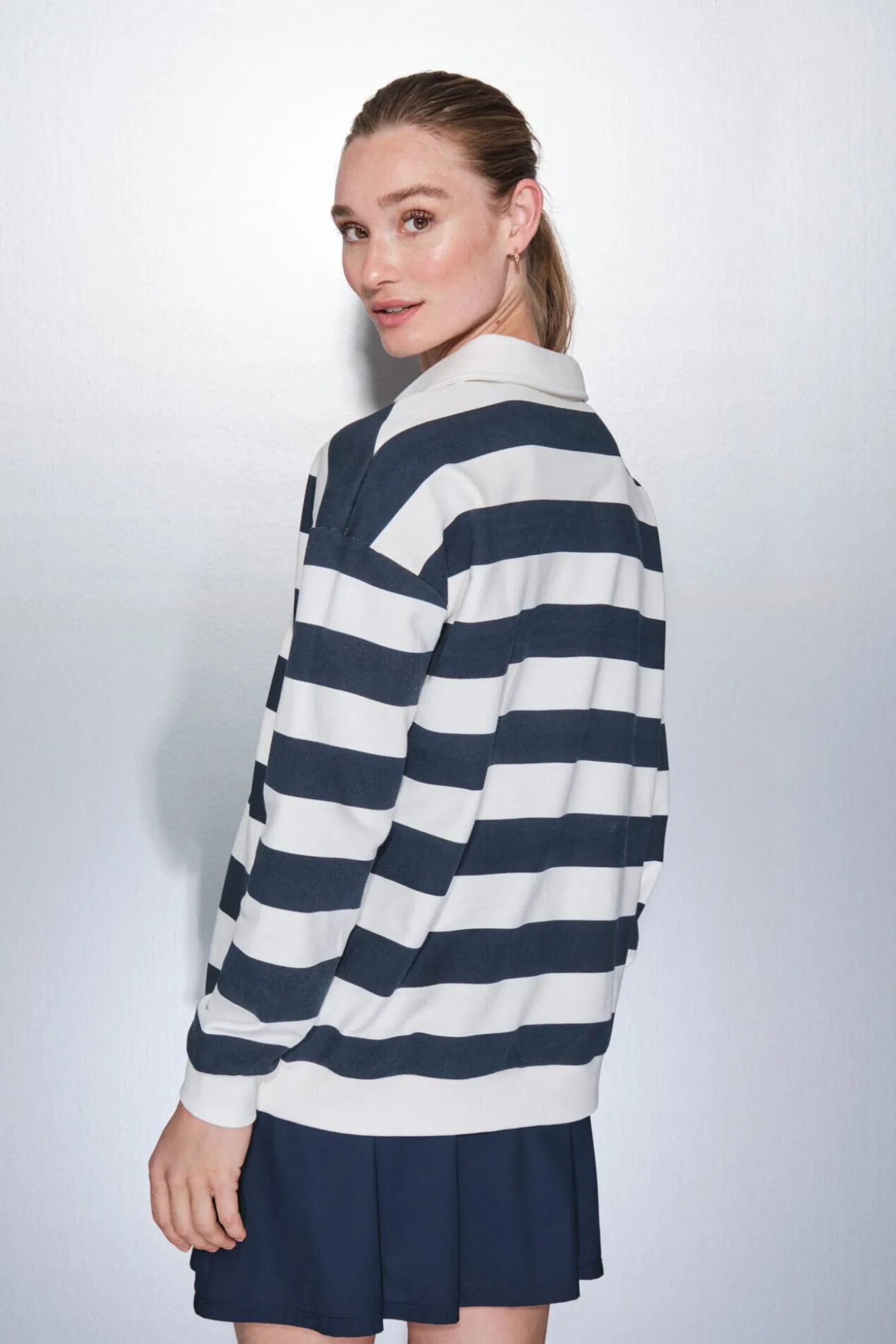 Sudadera felpa 100% algodón estampado rayas