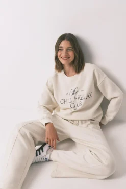 Sudadera felpa algodón blanco