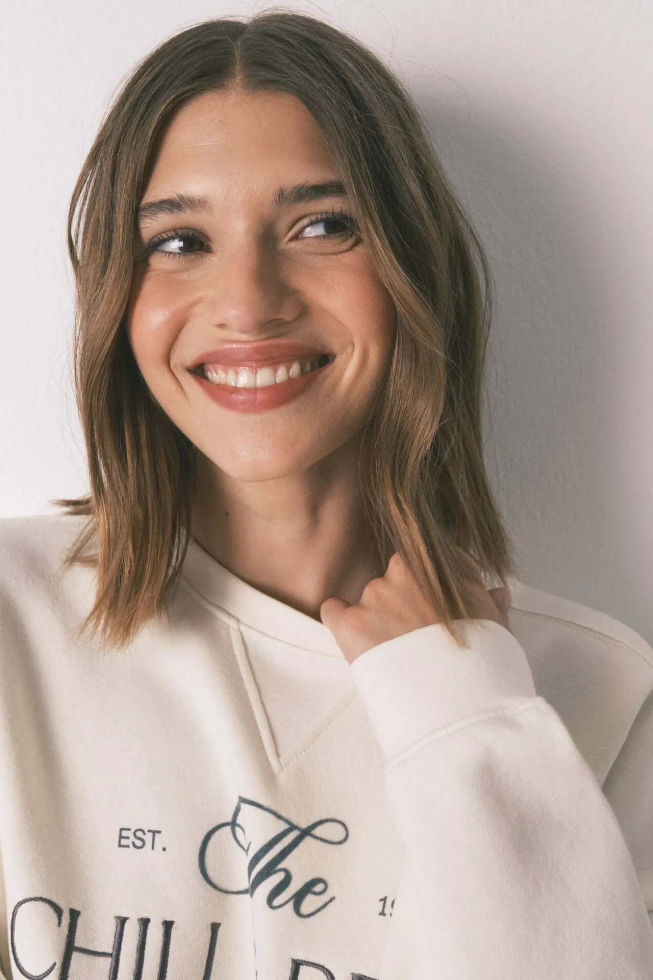 Sudadera felpa algodón blanco