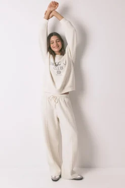 Sudadera felpa algodón blanco