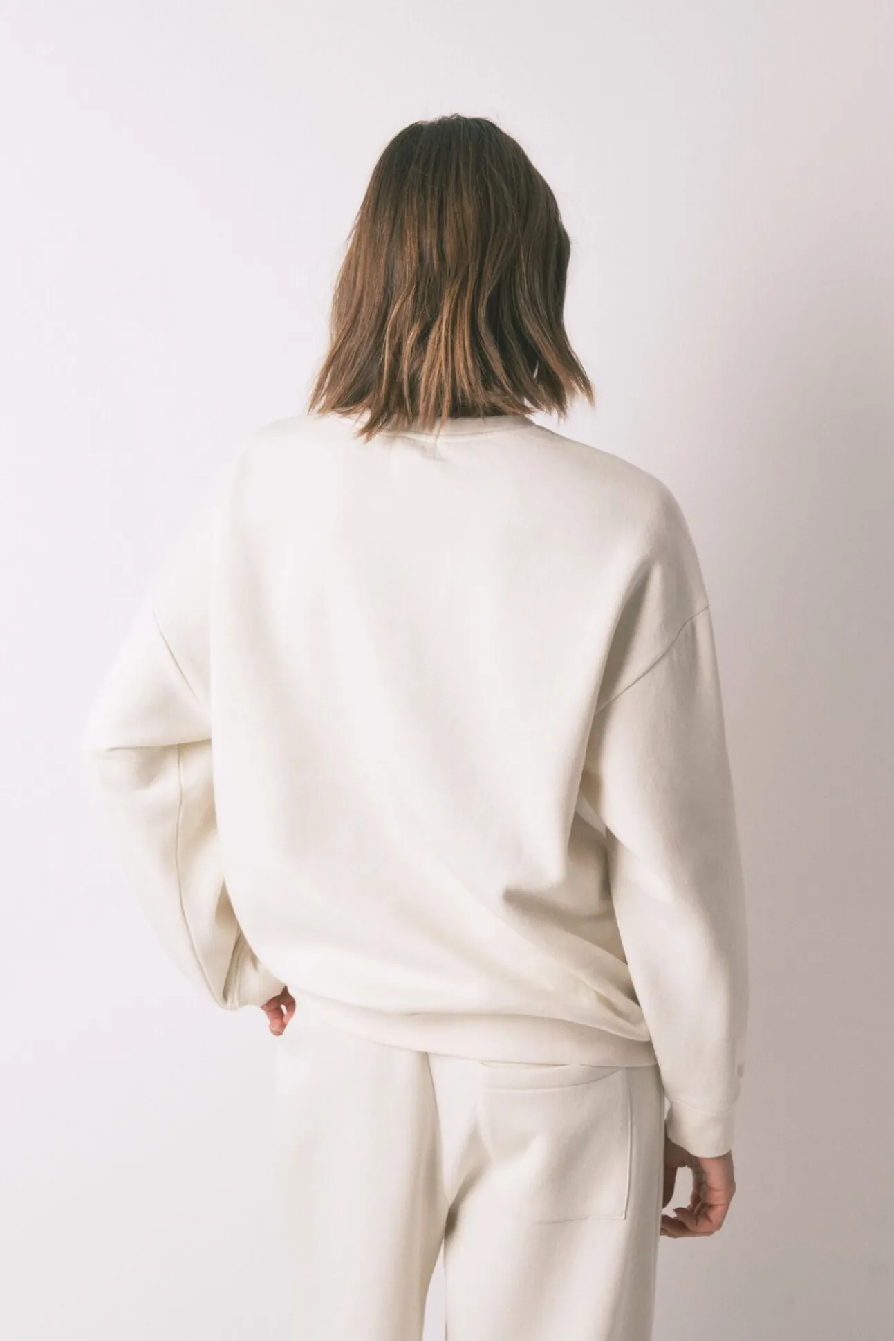 Sudadera felpa algodón blanco