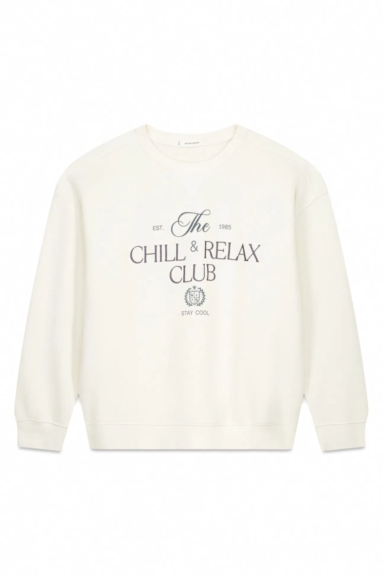 Sudadera felpa algodón blanco