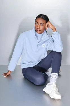 Sudadera polar cremallera azul bebé