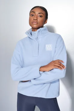 Sudadera polar cremallera azul bebé