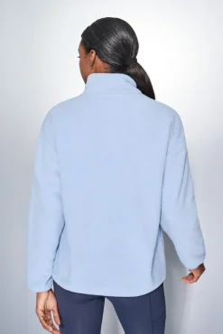 Sudadera polar cremallera azul bebé