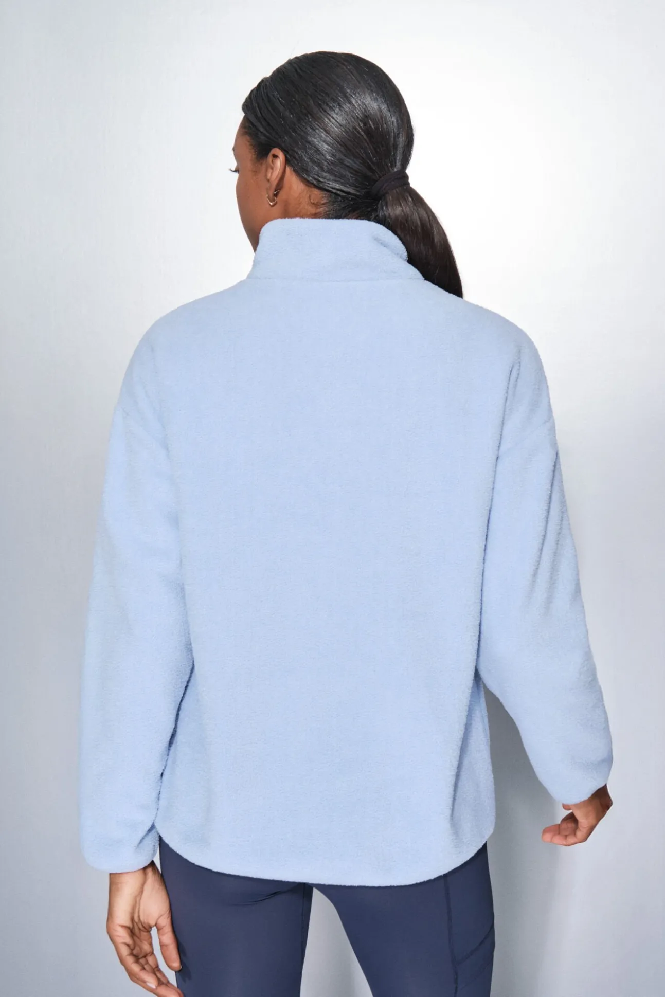 Sudadera polar cremallera azul bebé