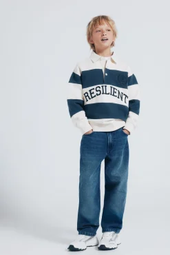 Sudadera polera rayas niño