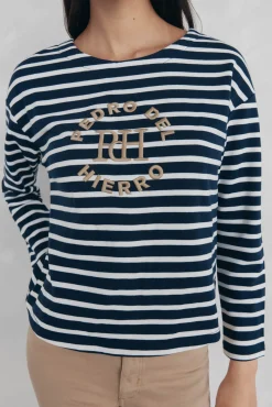 Sudadera rayas bordada