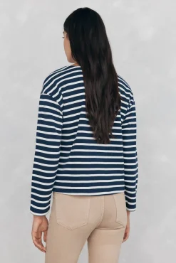 Sudadera rayas bordada