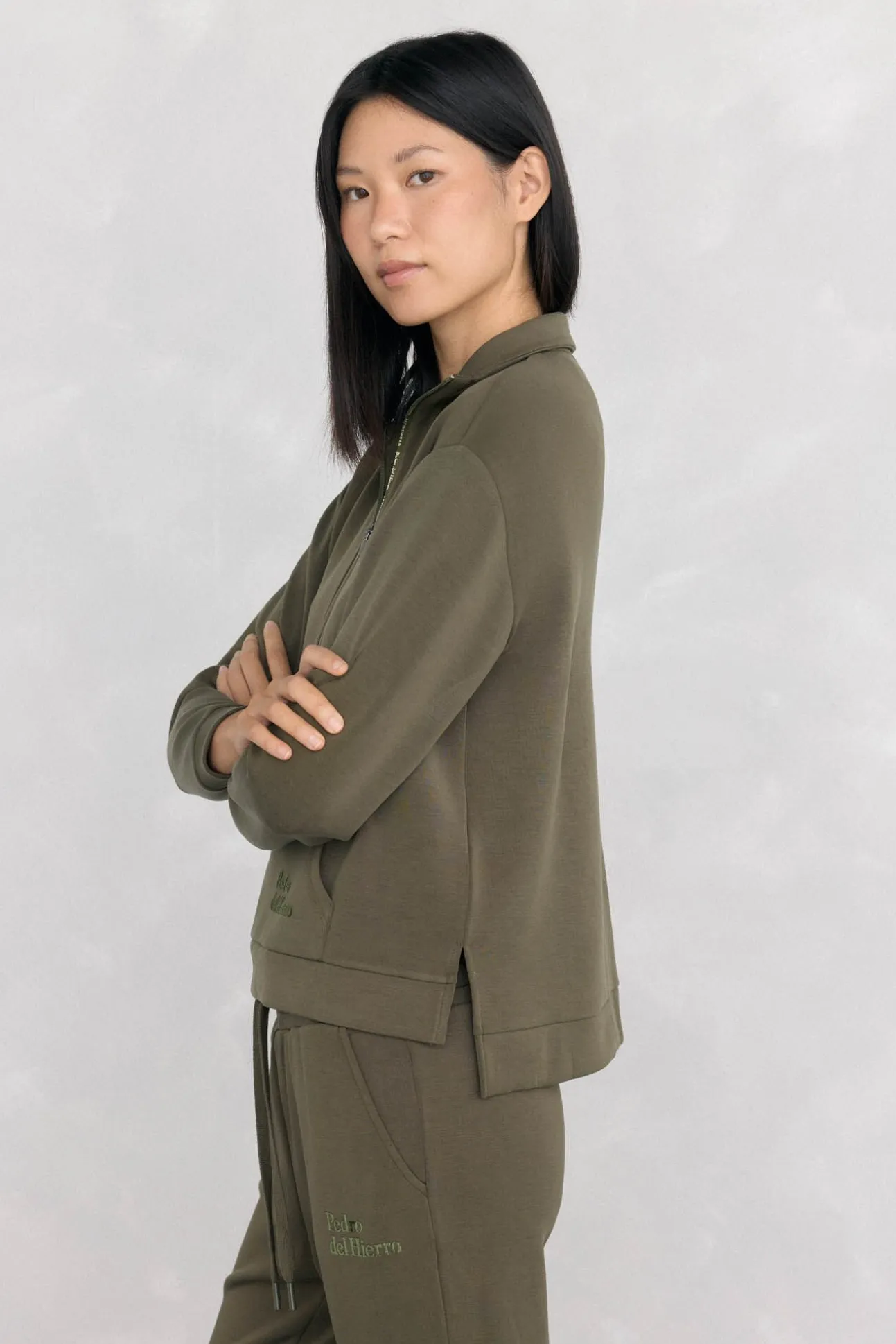 Sudadera soft touch cuello perkins