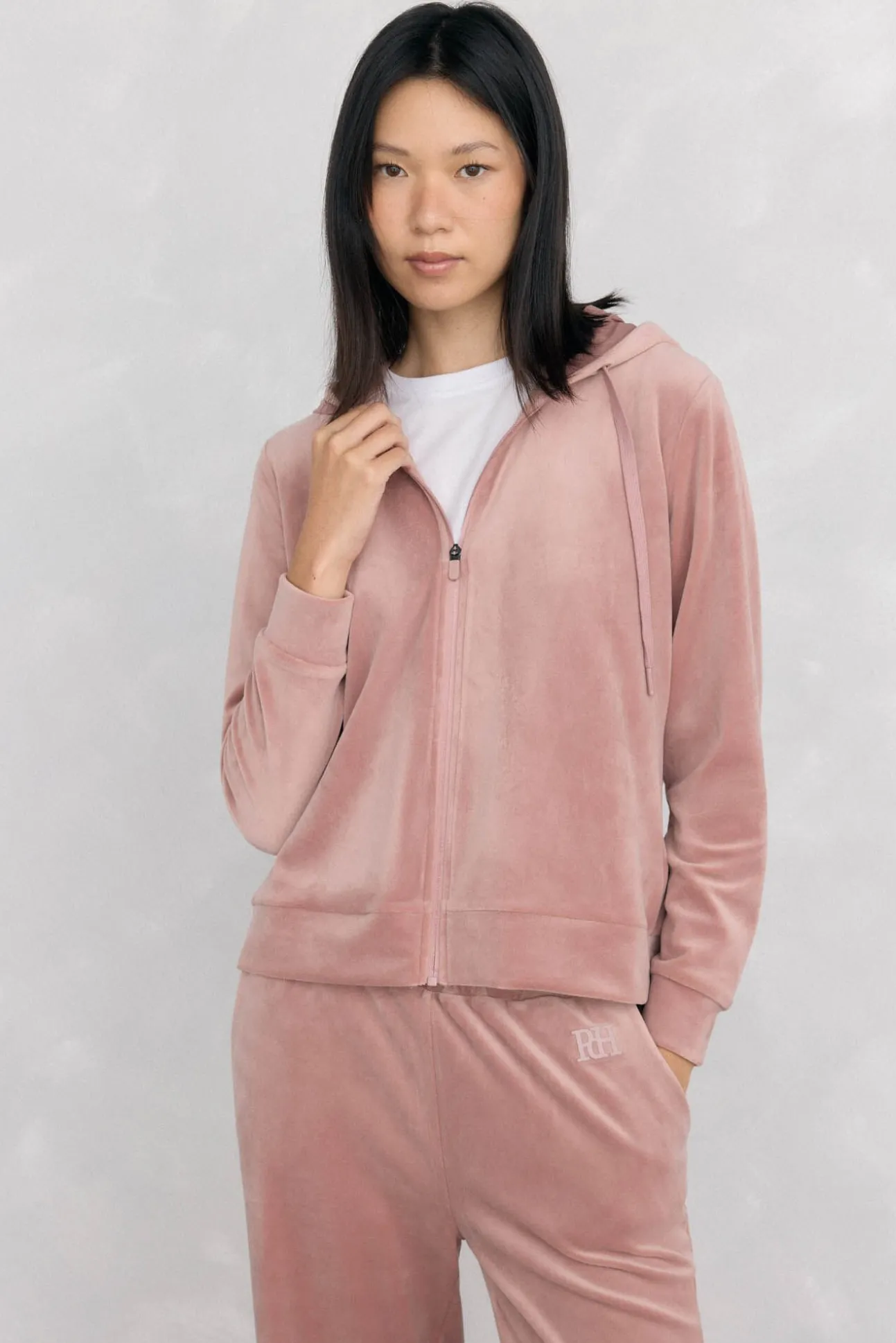 Sudadera terciopelo capucha activewear