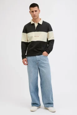 Sudadera tipo polo franja