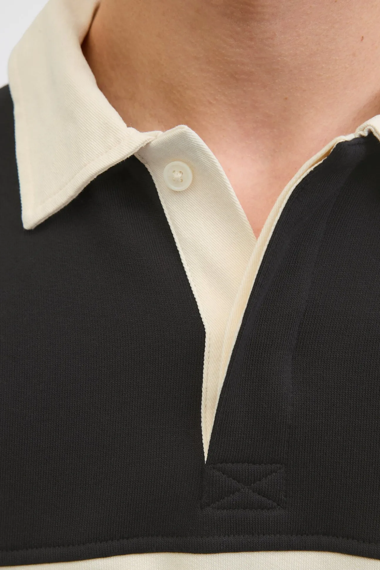 Sudadera tipo polo franja