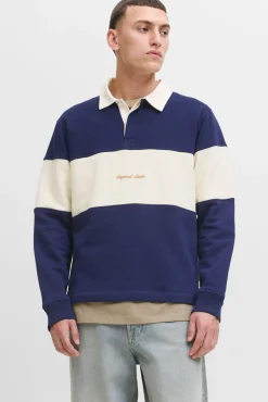 Sudadera tipo polo franja