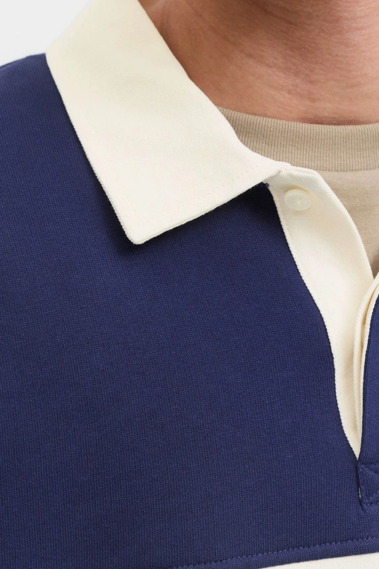 Sudadera tipo polo franja