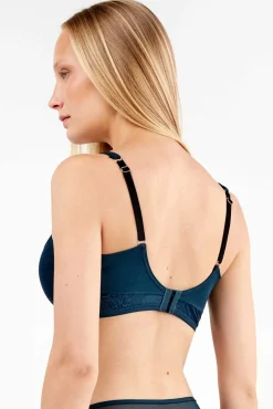 Sujetador de capacidad en tono azul petróleo