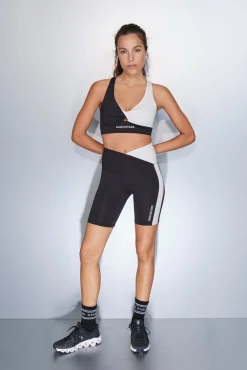 Sujetador deportivo 4D Stretch blanco y negro