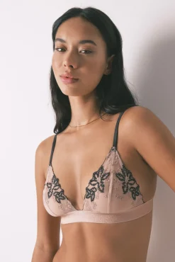 Sujetador NATURAL tul bordado negro