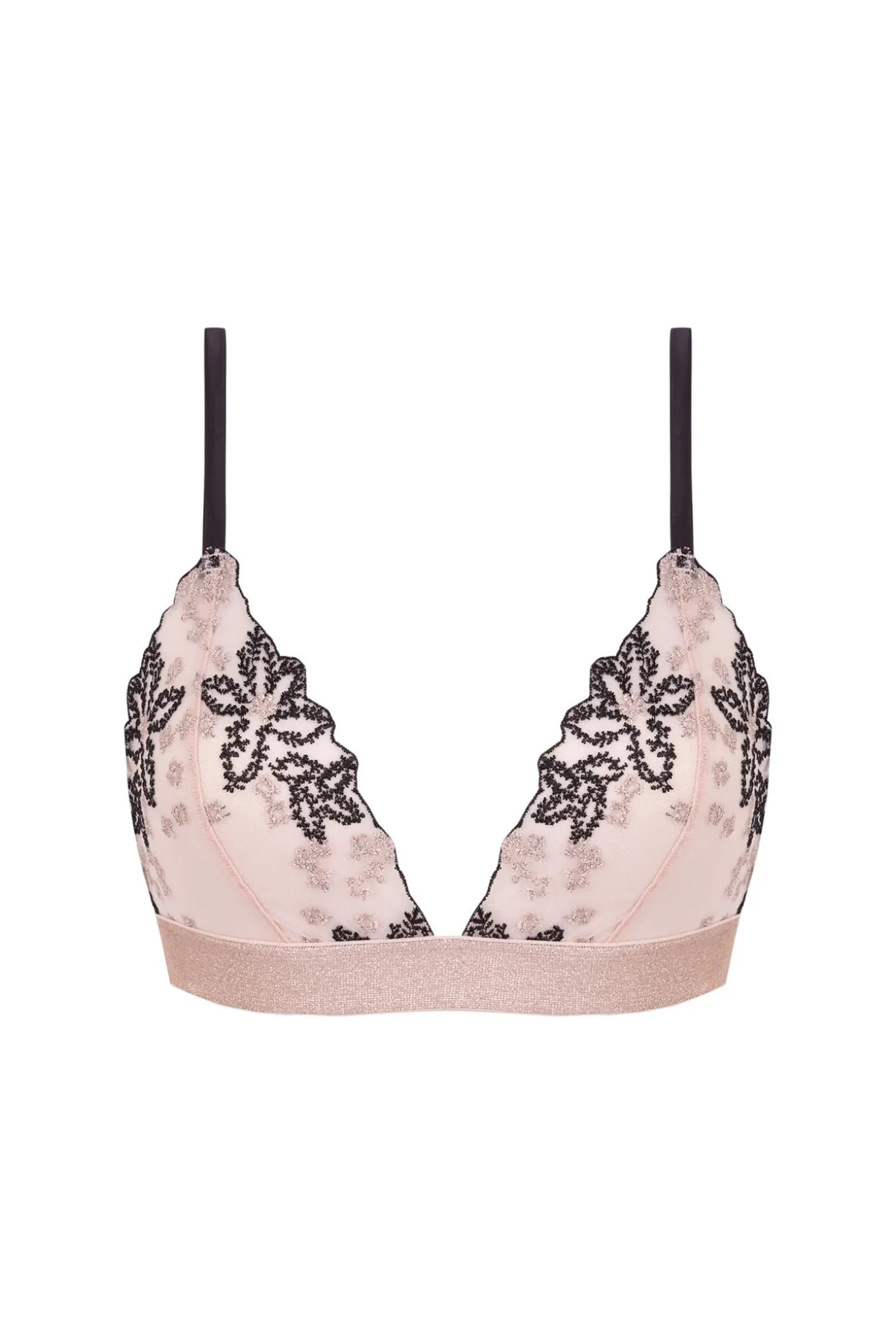 Sujetador NATURAL tul bordado negro