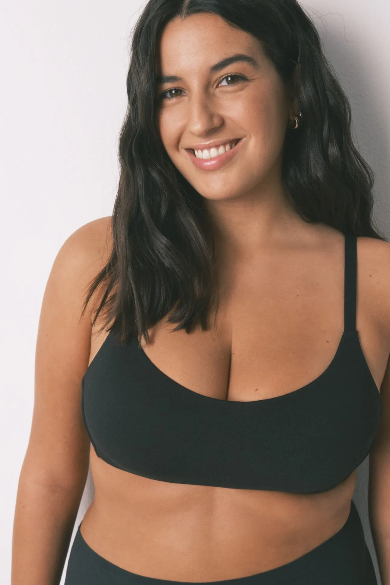 Sujetador tipo top algodón negro