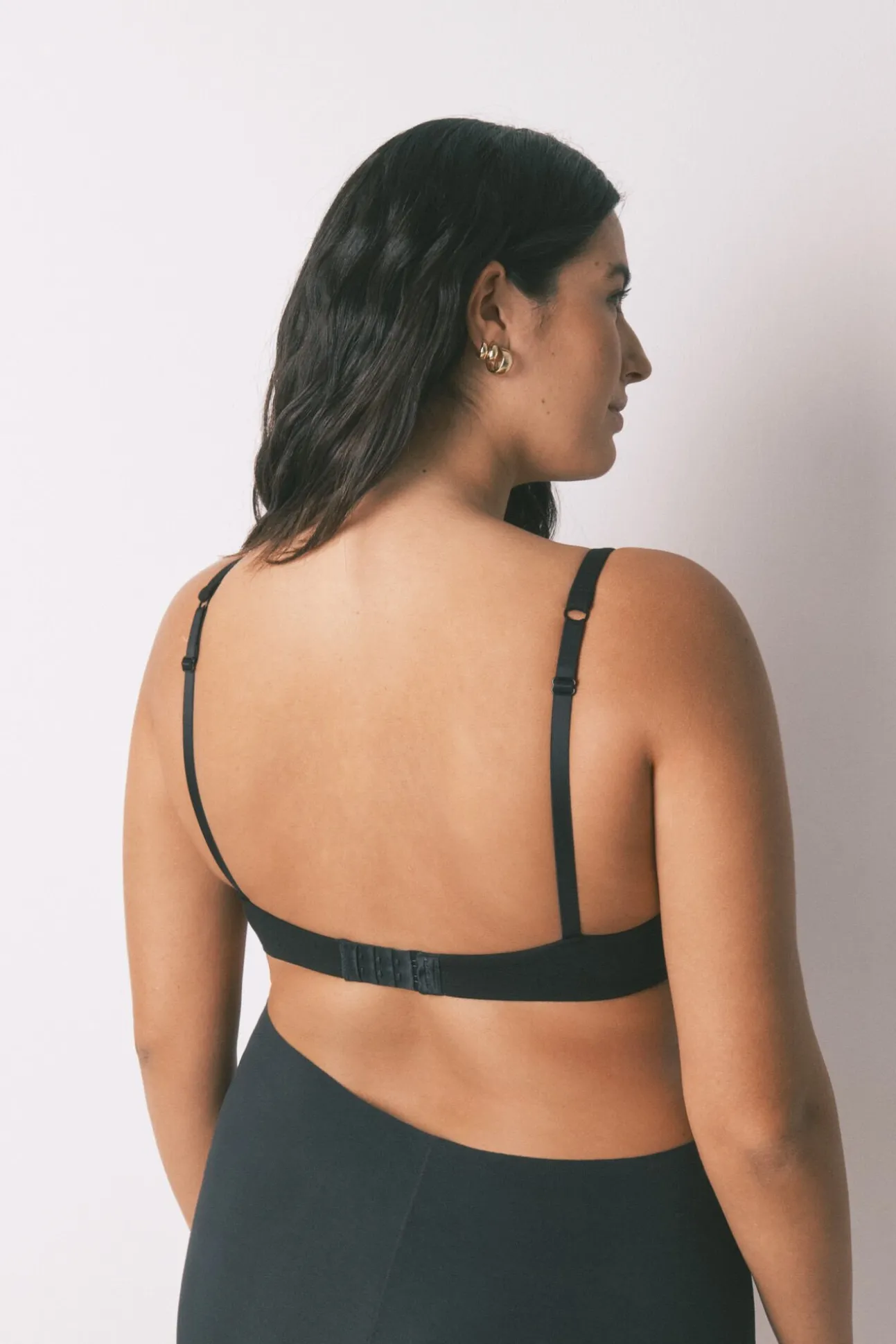 Sujetador tipo top algodón negro