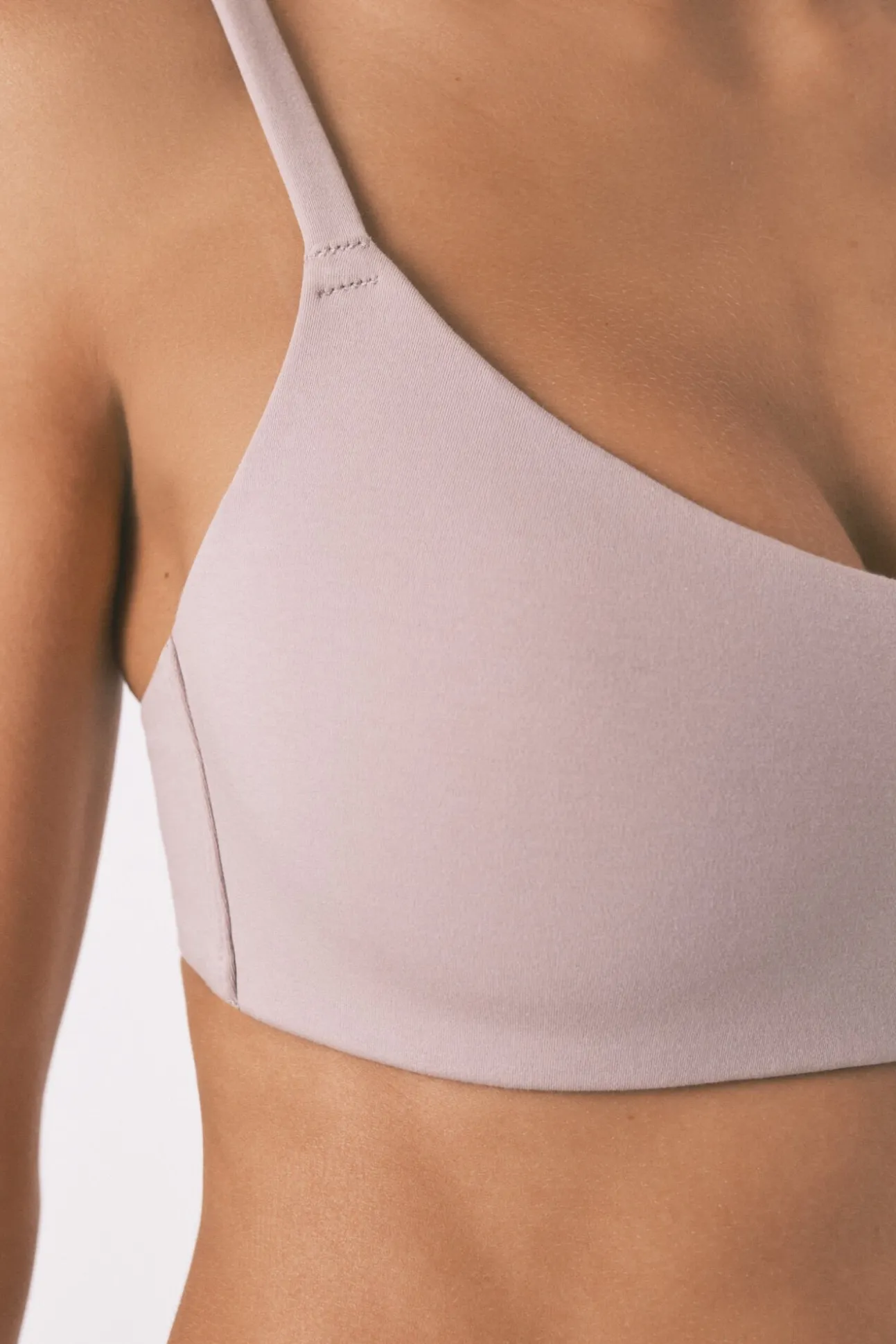 Sujetador tipo top algodón beige