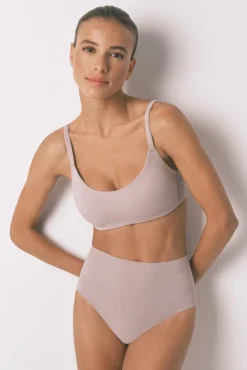 Sujetador tipo top algodón beige