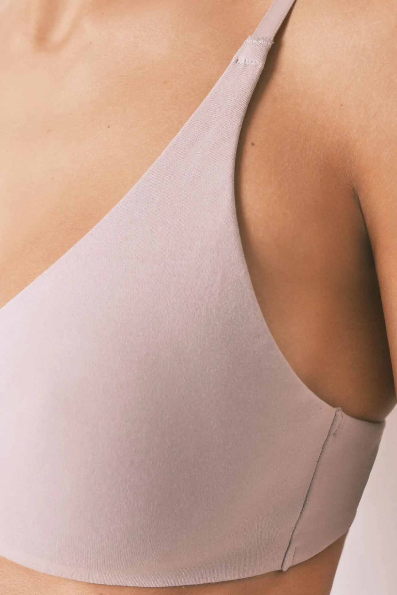 Sujetador triangular algodón beige