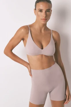 Sujetador triangular algodón beige