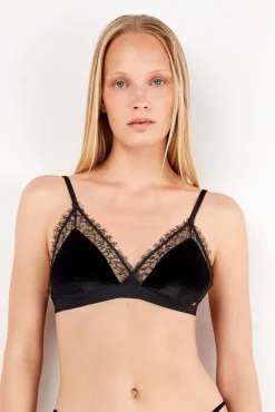 Sujetador triangular en terciopelo