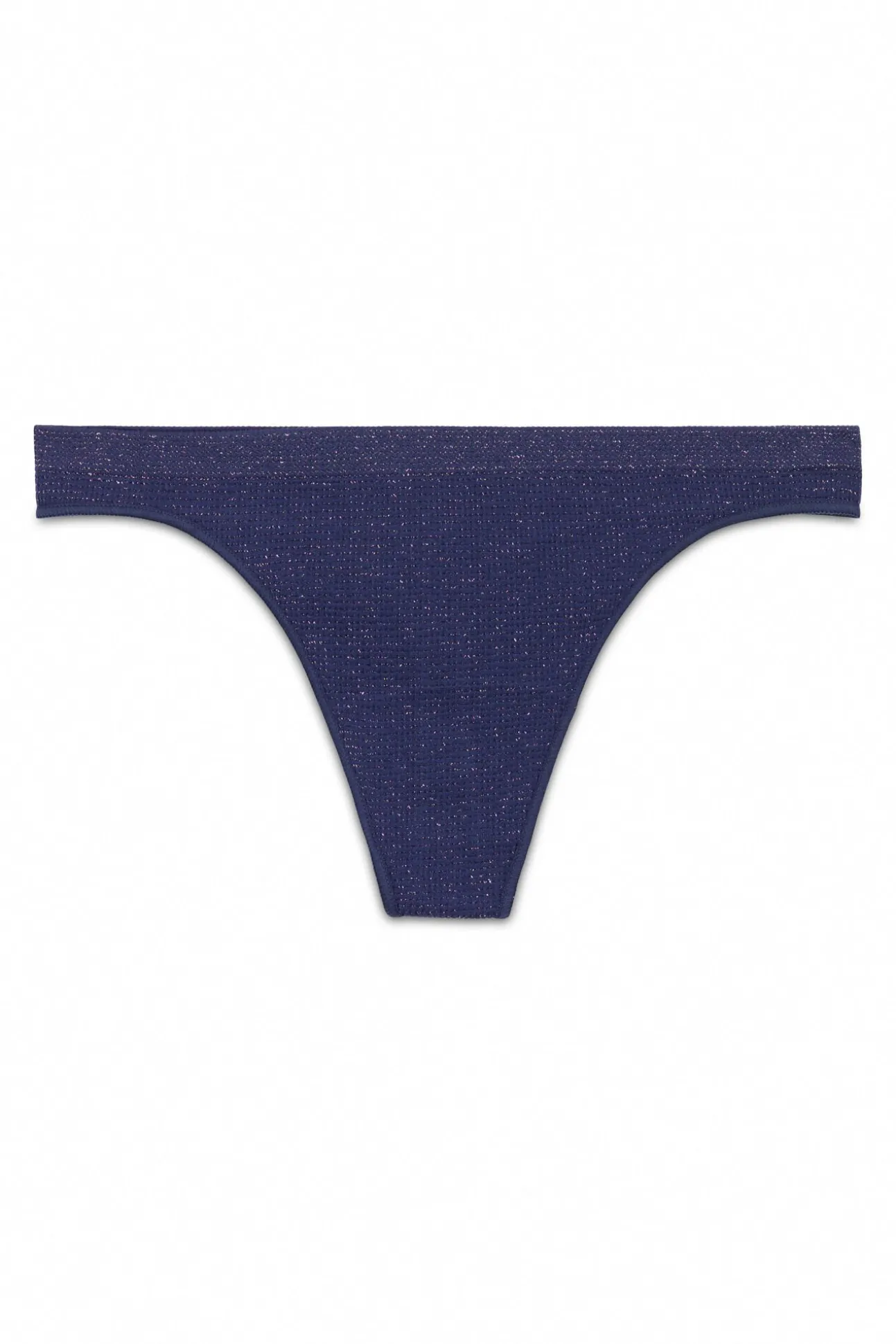 Tanga canalé seamless azul lurex