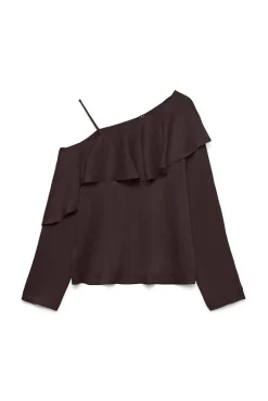 Top asimétrico manga larga