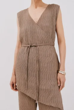 Top asimétrico textura