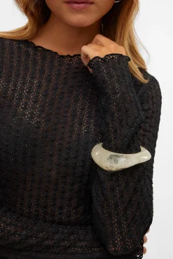 Top corto de manga larga