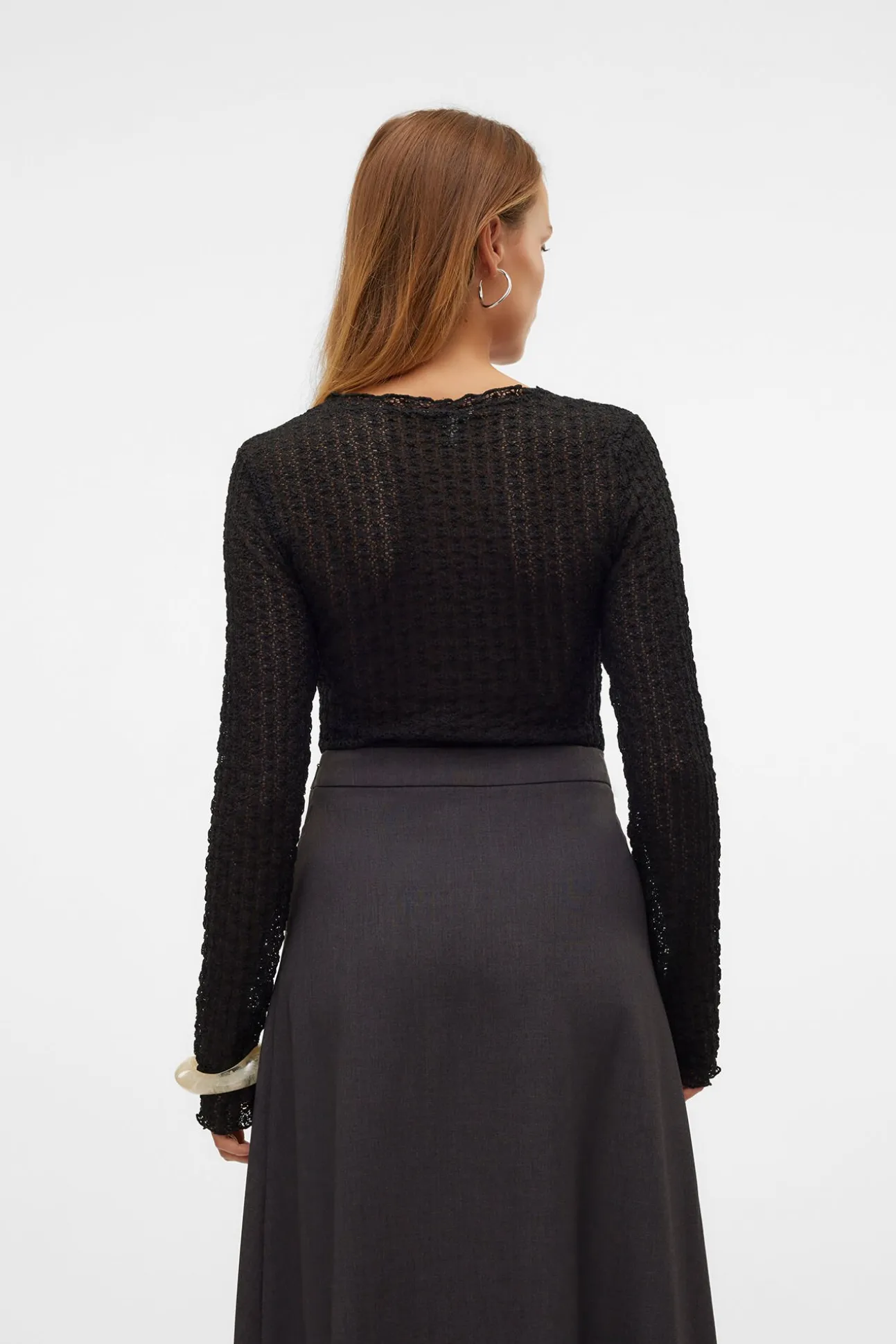 Top corto de manga larga