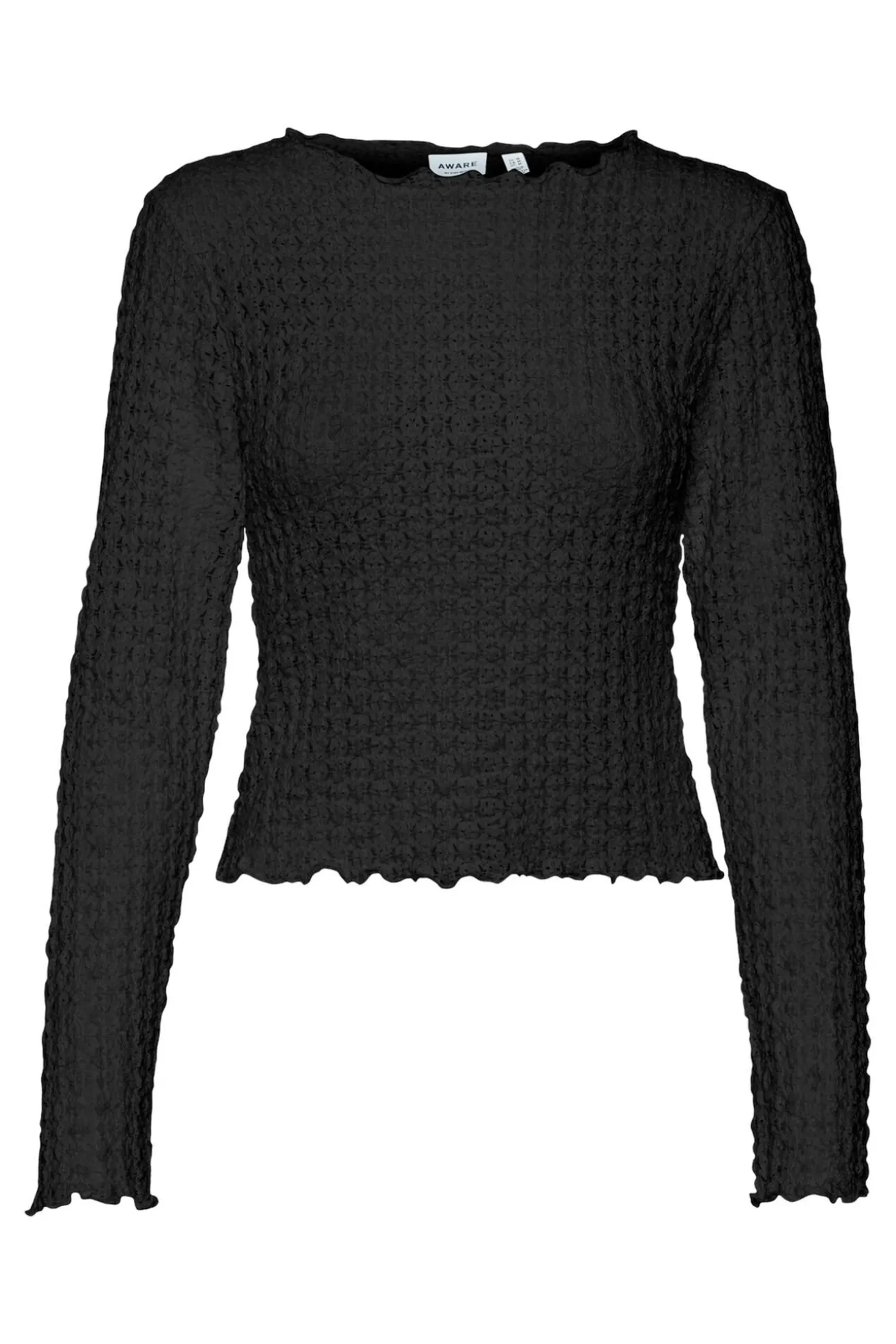 Top corto de manga larga