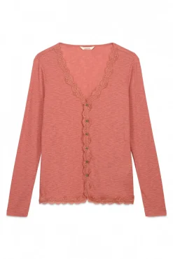 Top cárdigan blonda