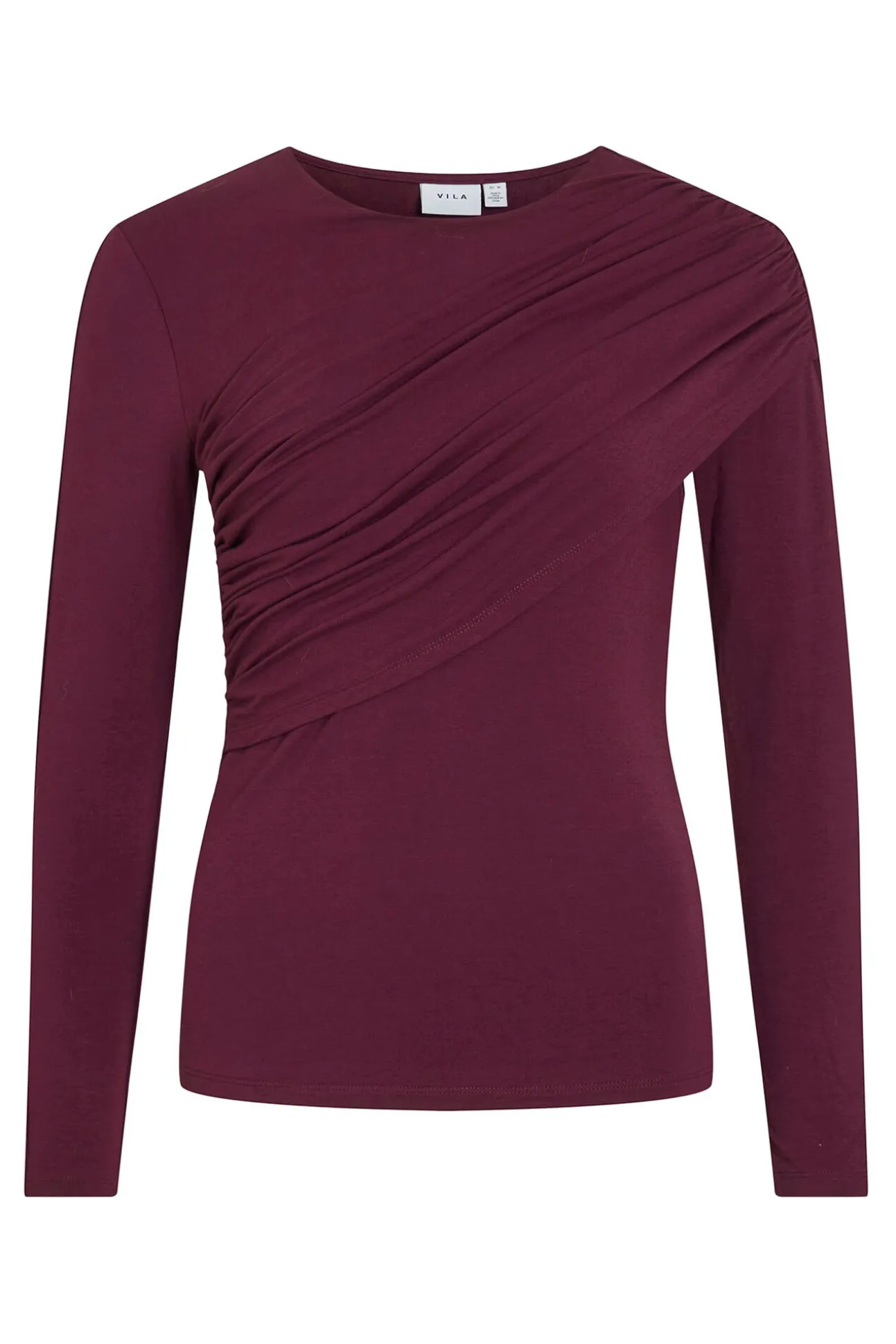 Top de manga larga con detalle drapeado