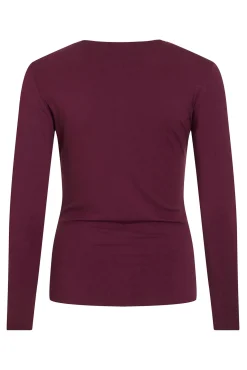 Top de manga larga con detalle drapeado