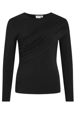 Top de manga larga con detalle drapeado