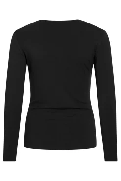 Top de manga larga con detalle drapeado