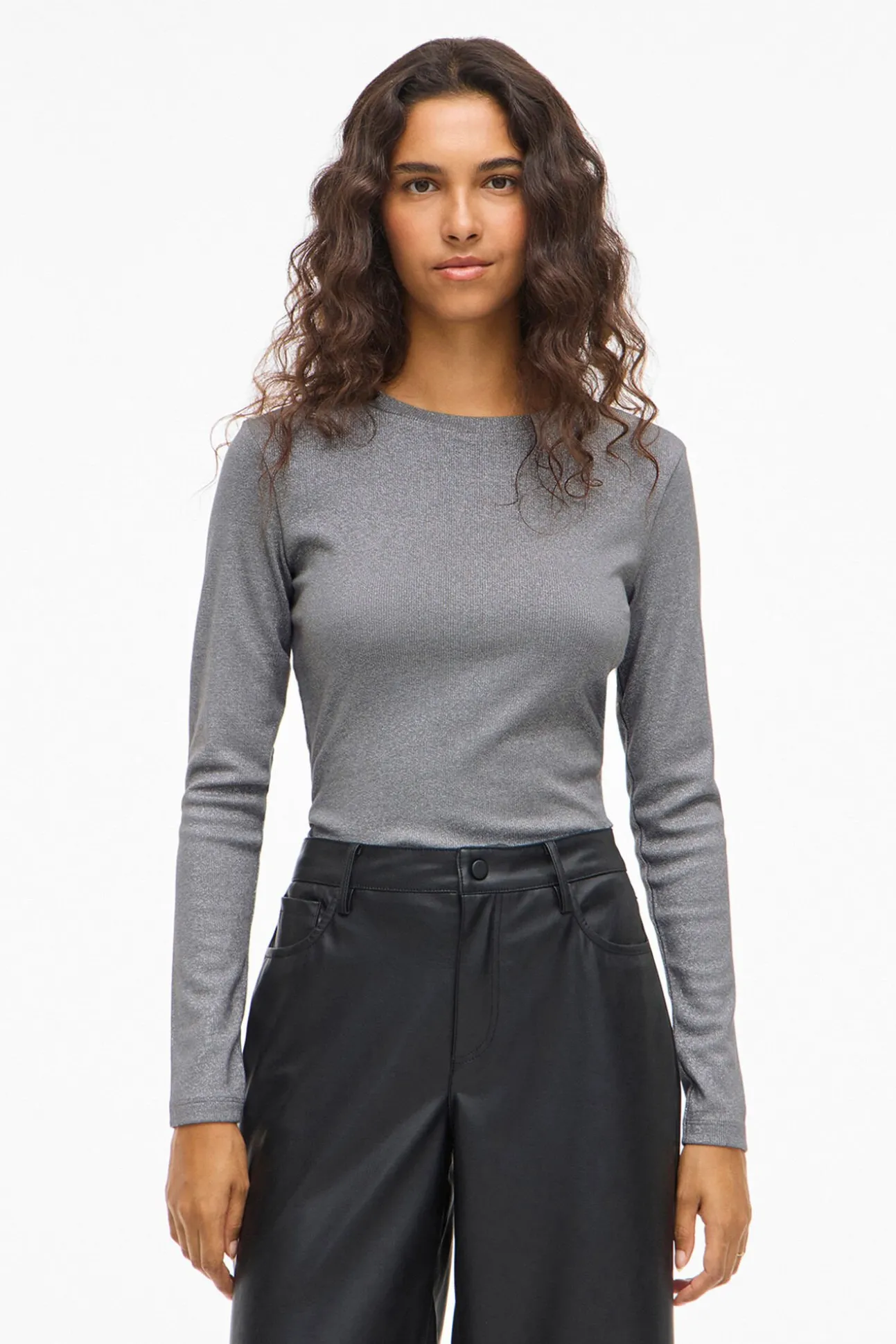 Top de manga larga con glitter