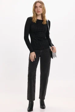 Top de manga larga con glitter