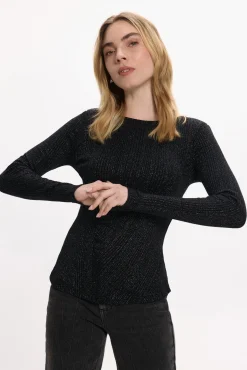 Top de manga larga con glitter