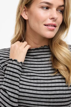 Top de manga larga con ribetes