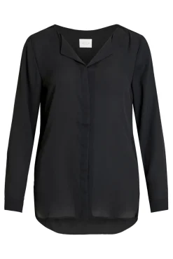 Top de mujer de manga larga con escote en pico