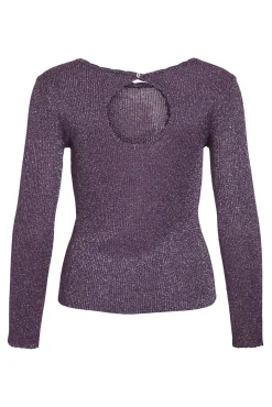 Top de punto reversible con lúrex