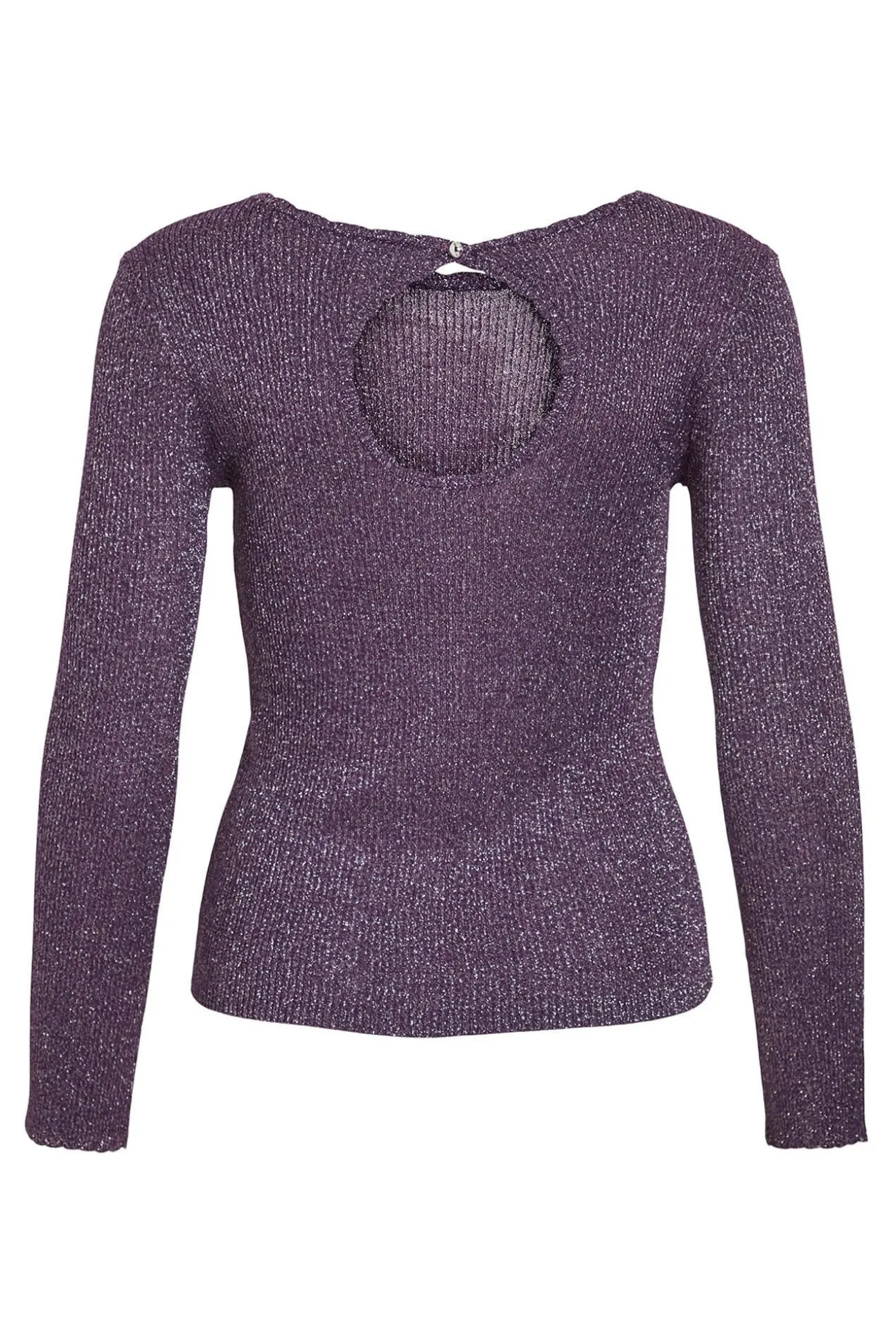 Top de punto reversible con lúrex