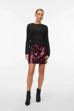 Top de punto tejido efecto metalizado